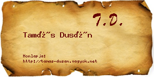 Tamás Dusán névjegykártya